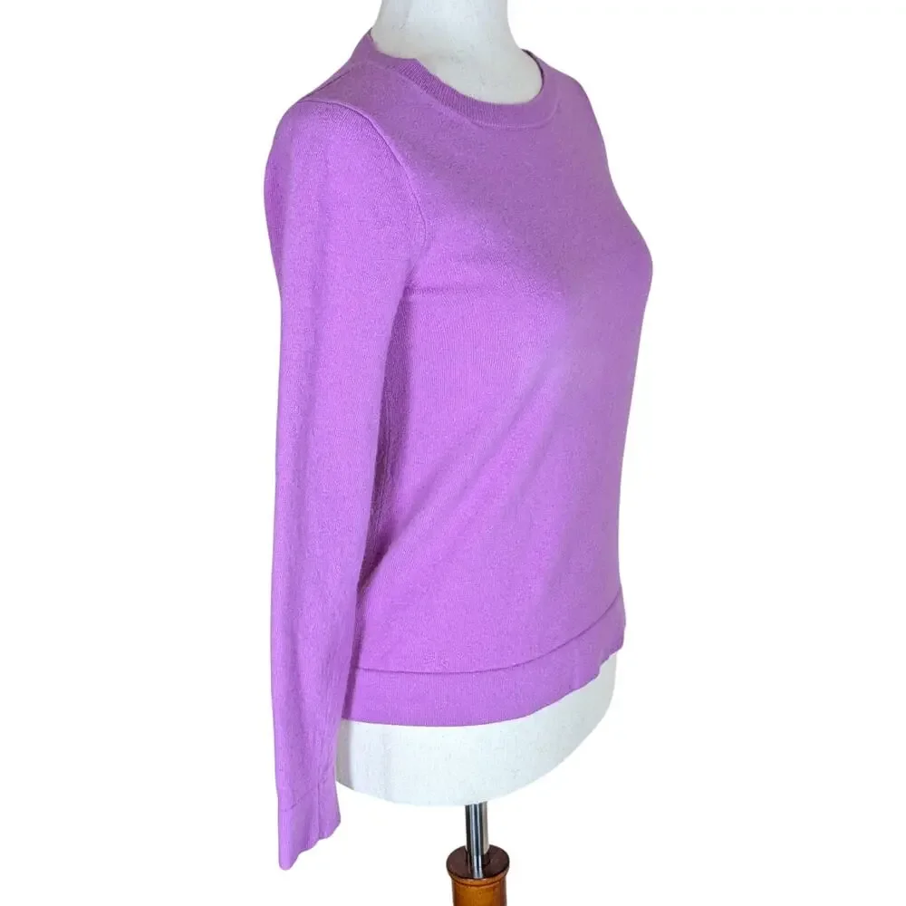 J.CREW Sweater Women XS Hot Pink Teddie Pullover Cotton Merino Wool
